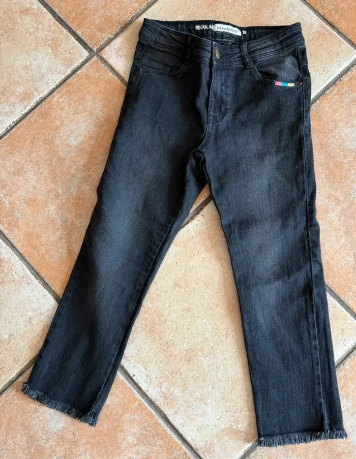 Jeans noir taille 10 ans regular in extenso neuf réglable