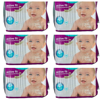 Lot de 228 Couches Pampers Active  fit Premium protection  9-20 kg kg  Taille  4  +Neuf
