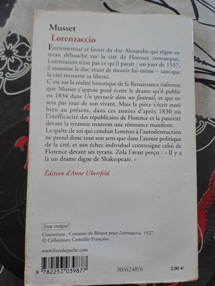 Livre Lorenzaccio, Alfred de Musset - photo numéro 2