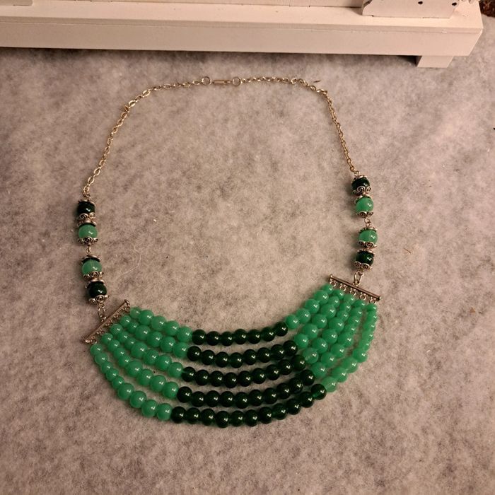 Collier chic multi rang vert - photo numéro 7