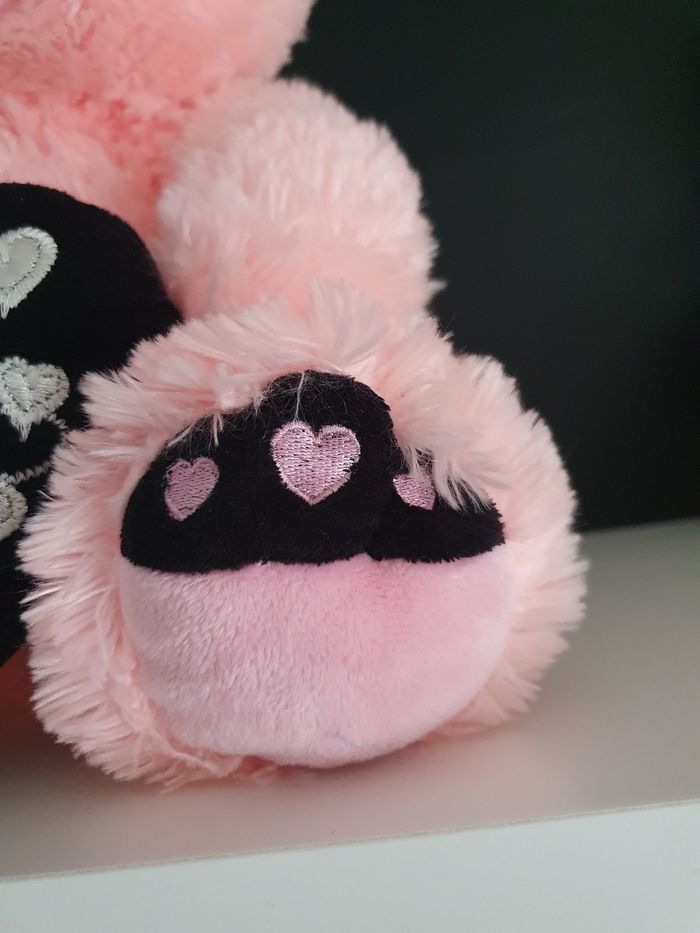 Ourson rose et noir 40cm - photo numéro 7