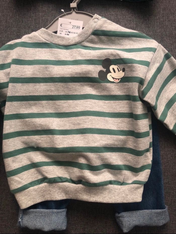 Ensemble bébé 3 pièces Mickey, Disneyland, vêtements baby boy, tenue garçon - photo numéro 6