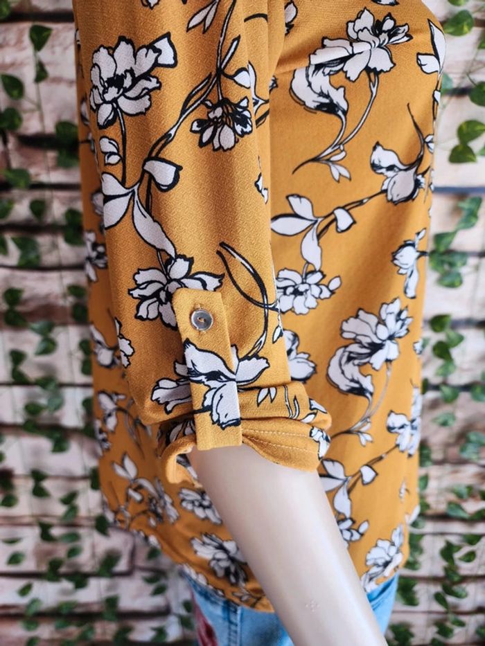 🌸Blouse fleurie Moutarde Taille 36🌸 - photo numéro 4