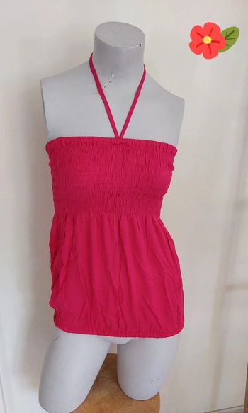 Bustier  top épaules dénudées rose avec bretelles T 36