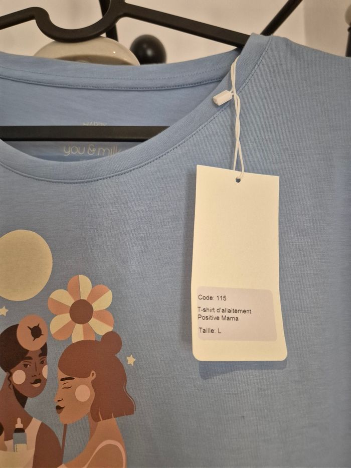 You&milk Tshirt allaitement You and milk bleu ciel - photo numéro 3