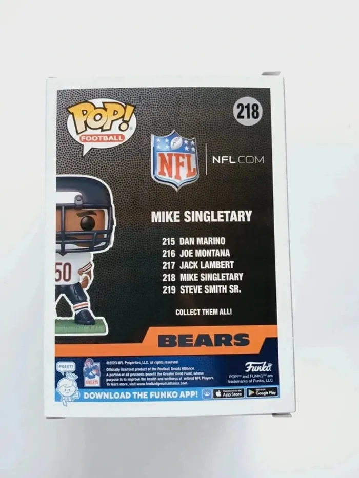 Figurine Funko Pop! NFL Legends Mike Singletary (Bears) 218 - photo numéro 3