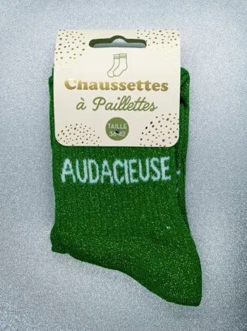 Chaussette à paillettes message