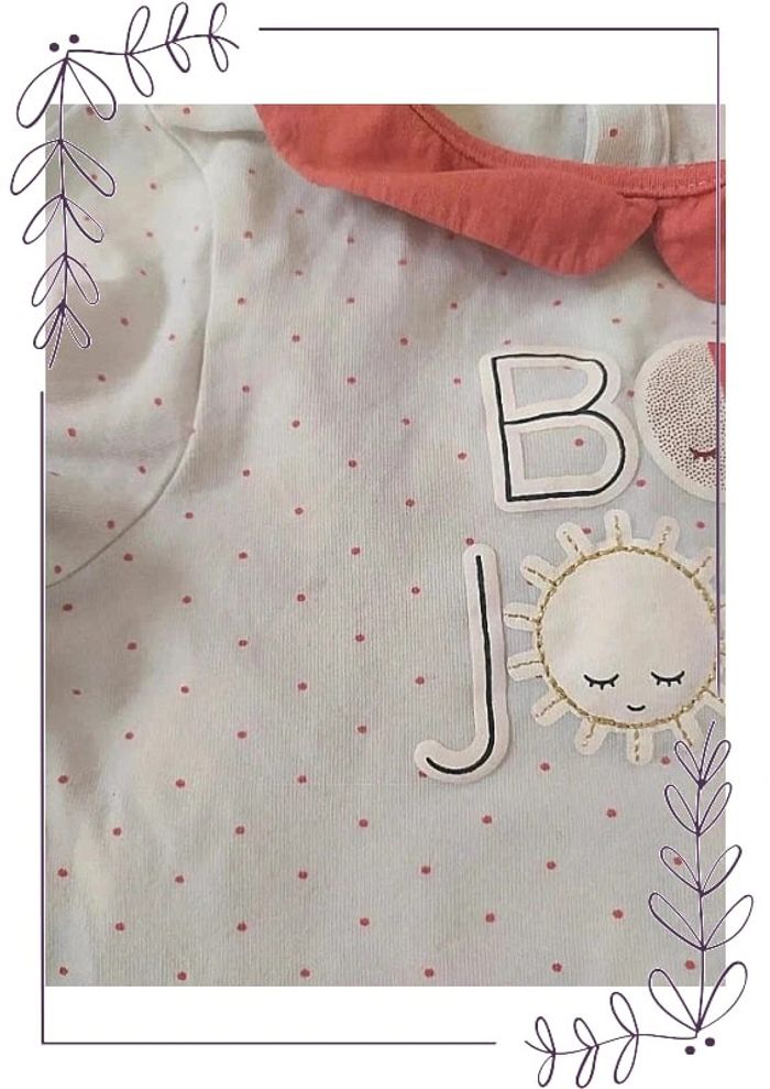 Tee shirt manches longues inscription Bonjour bébé fille 80 cm - photo numéro 4