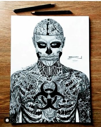 Portrait Rick Genest (Zombie Boy) A3
