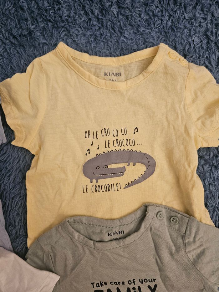 Lot de t-shirt pour bébé garçon 3mois/62cm - photo numéro 2