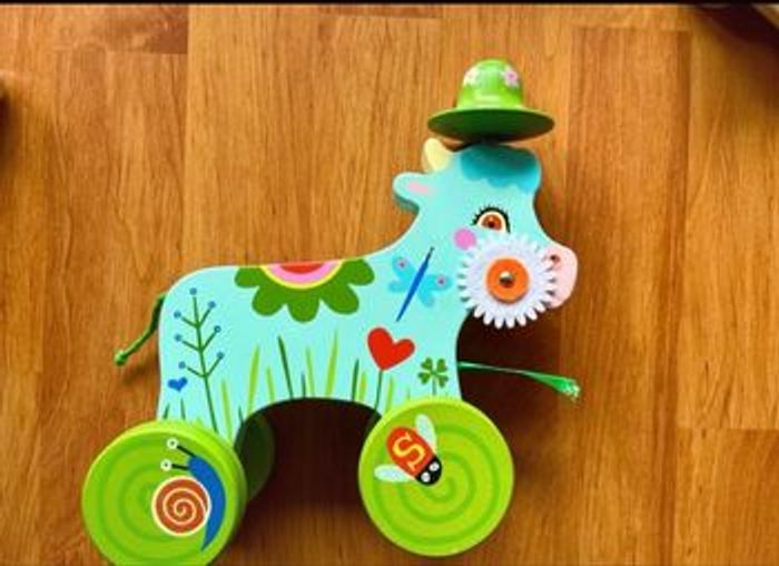 Vache « Smilyen bois à tirer