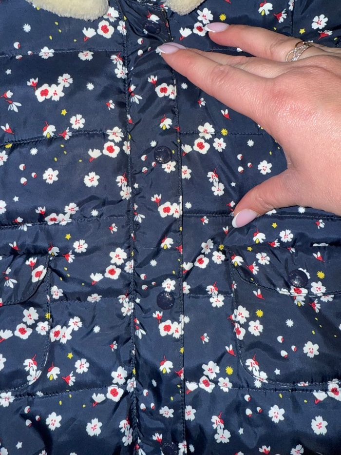 Doudoune Petit Bateau – 12 mois – motif fleuri bleu marine - photo numéro 6