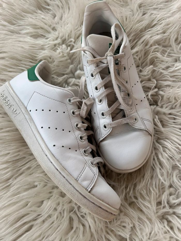 Baskets adidas stan smith blanc/vert taille 36 2/3 - photo numéro 4