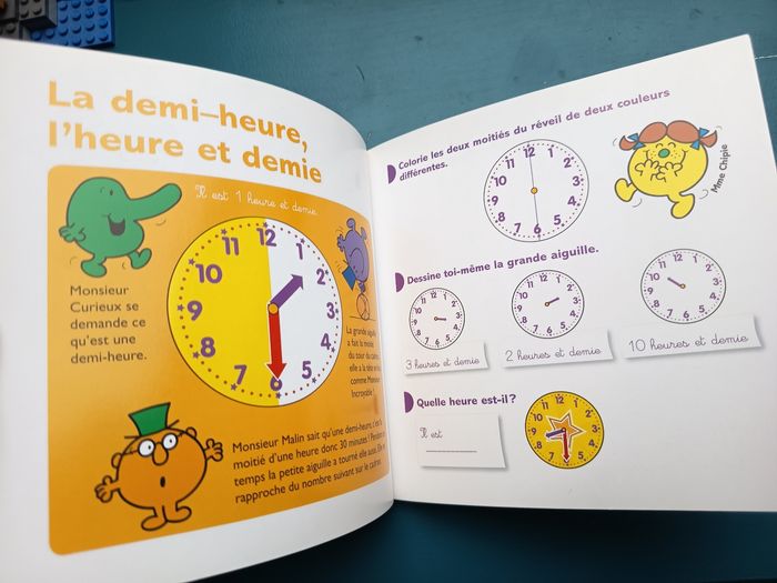 Livre d'apprentissage enfant J'apprends à lire l'heure avec Monsieur Madame - photo numéro 5