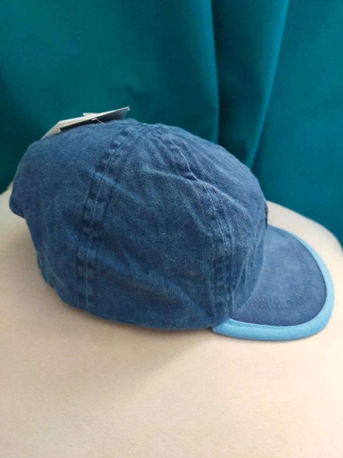 Casquette bébé en jean bleu avec éléphant – Taille 45 cm - photo numéro 2