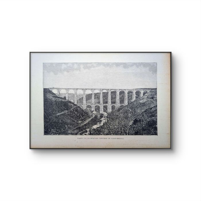 Imprimée en 1890, viaduc de La Méaugon, Saint-Brieuc. Original Vintage Authentique. - photo numéro 10