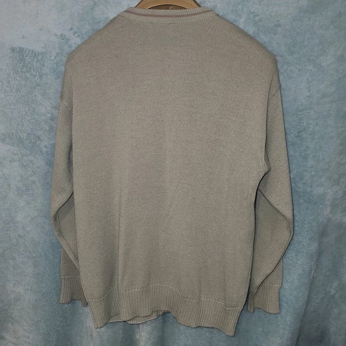 Cardigan  / Gilet en Laine Vintage Broderie Vert Clair 🧥 Royal Manor - Made in France - Taille L - photo numéro 6