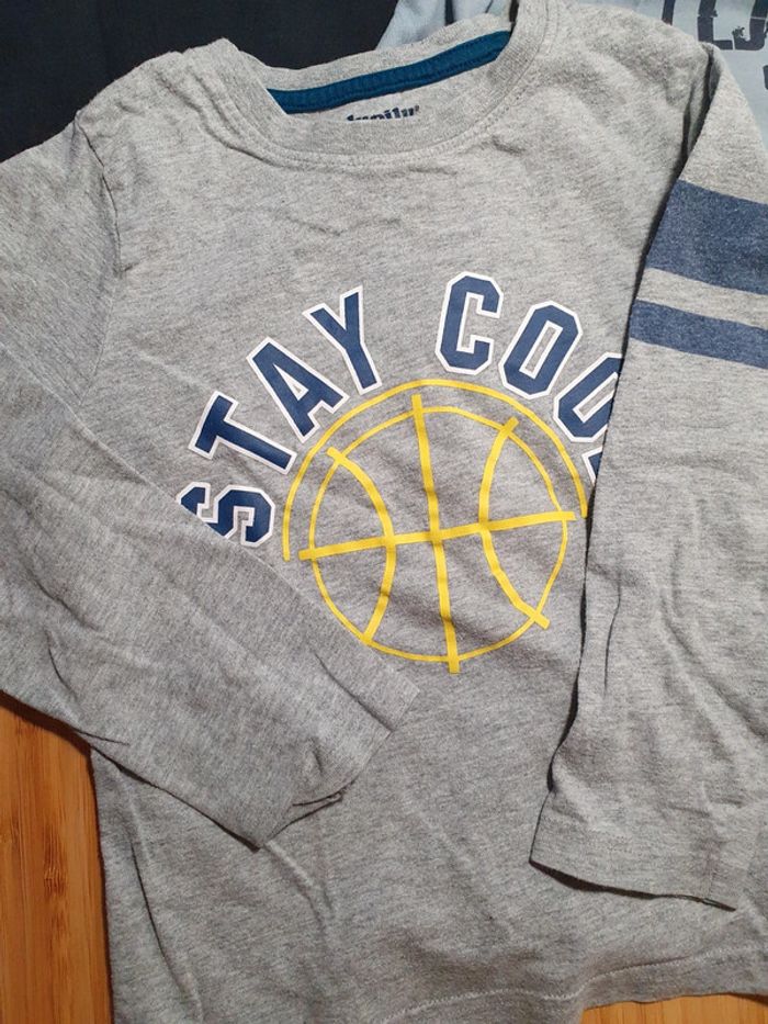 Lot 3 t-shirts manches longues Lupilu 110cm 116cm 4 ans 5 ans 6 ans - photo numéro 4