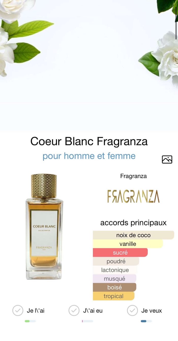 Parfum Coeur Blanc Fragranza