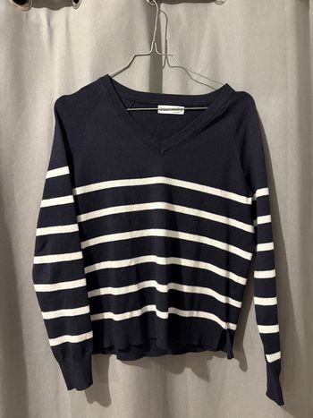 pull marinière col v