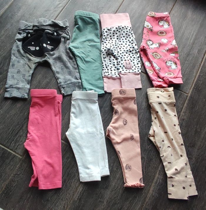 Lot 8 leggings fille 6 mois