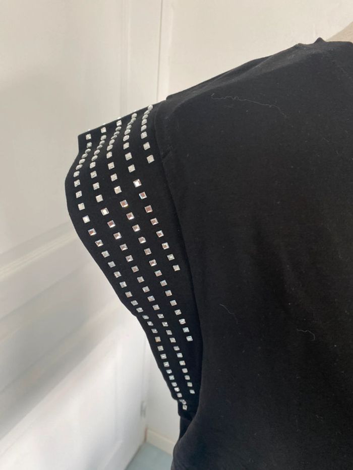 T shirt noir strass taille L - photo numéro 2