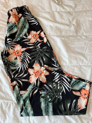 Pantalon Large Fleuri motifs Hawaiien Taille unique
