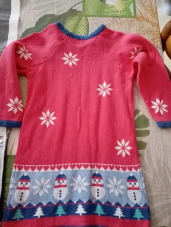 Robe manches longues bonhommes de neige taille 24 mois(305)