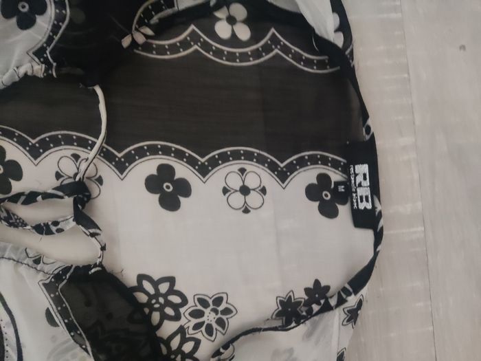 Jolie et originale chemise tunique transparente noir et blanc - photo numéro 5