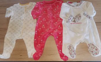 Lot 3 grenouillères 3 mois obaïbi 