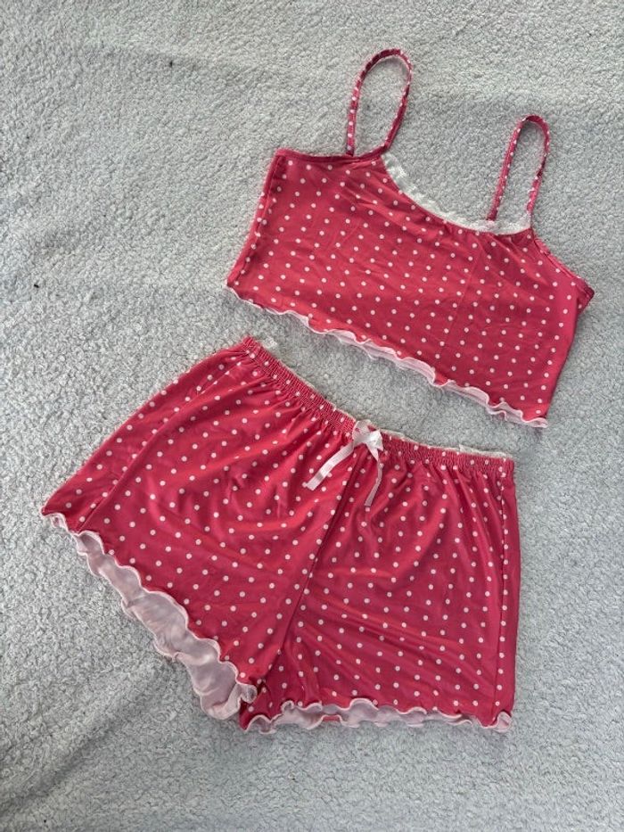 Ensemble rose à pois