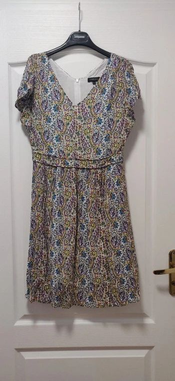 Robe multicolore motifs arabesques col v Caroll 42