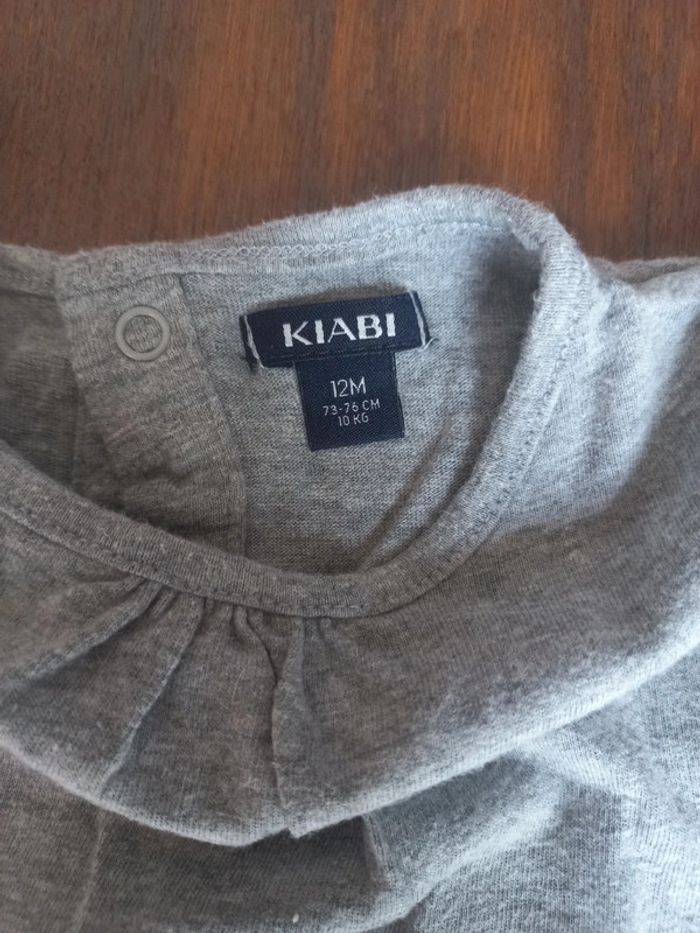 T-shirt long gris "chat" kiabi 12mois - photo numéro 4