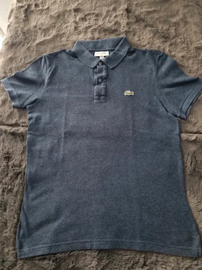 Polo Lacoste bleu gris – Taille M Homme - photo numéro 2