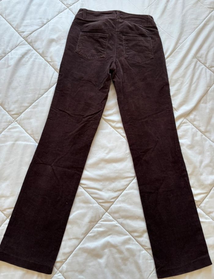 Pantalon 3 suisses velours côtelé marron mi taille haute straight droit y2k 00s taille M/38 - photo numéro 10