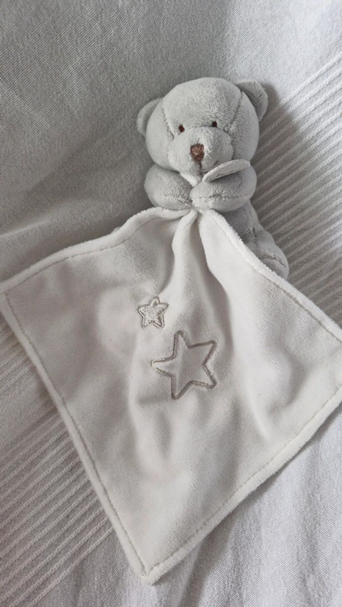 Doudou mouchoir  ourson gris Babynat