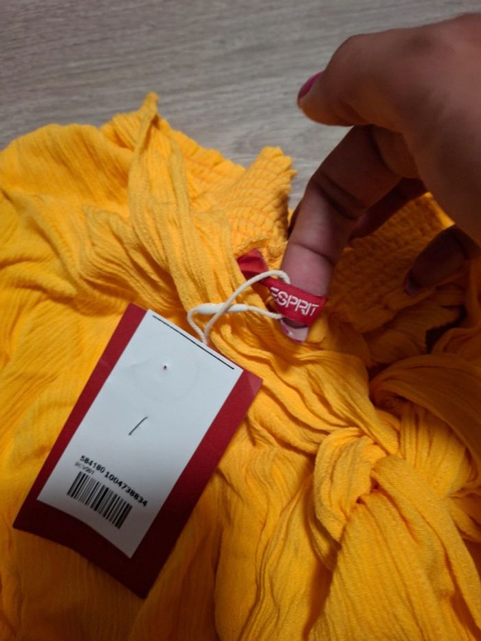 Magnifique jupe longue jaune moutarde avec nœud devant neuf taille m esprit - photo numéro 4