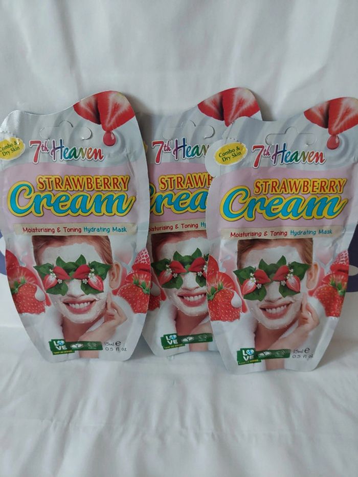 Lot 3 masques beauté fraise à la crème Neuf Claire's - photo numéro 6