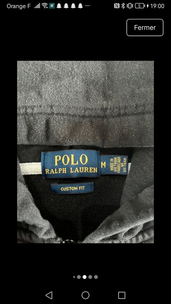 Zip Ralph Lauren taille M coloris bleu/blue - photo numéro 4