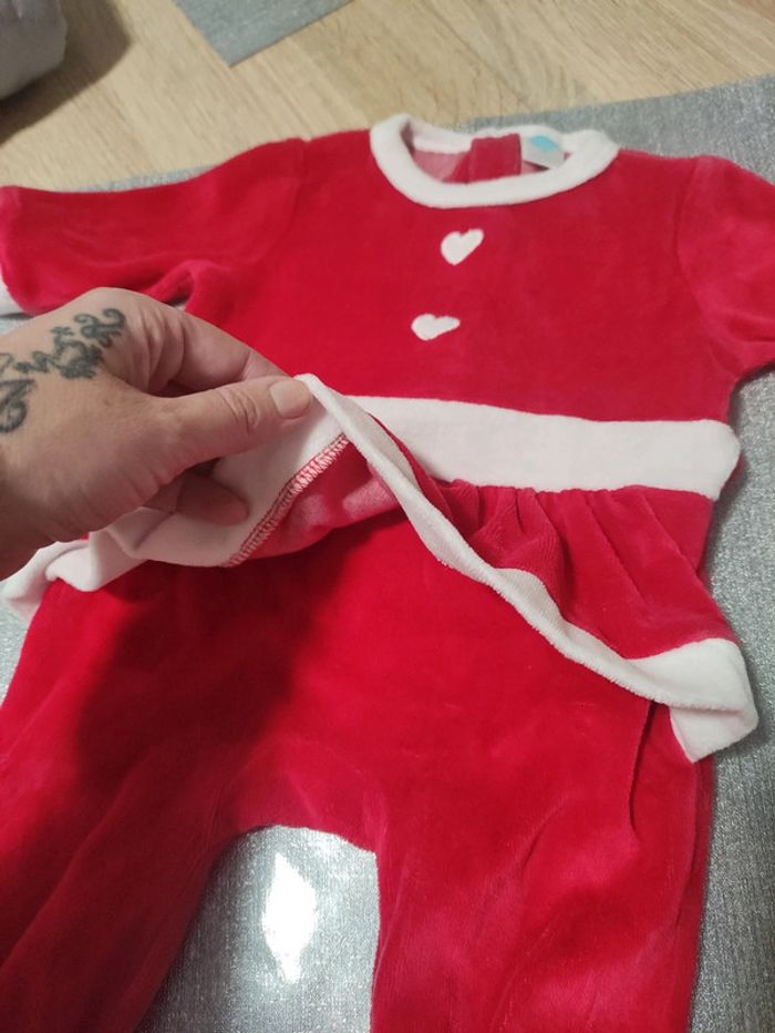 Pyjama velours de Noël fille 3 mois - photo numéro 2