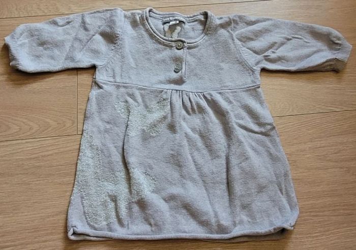 Robe grise "Vertbaudet" 3M