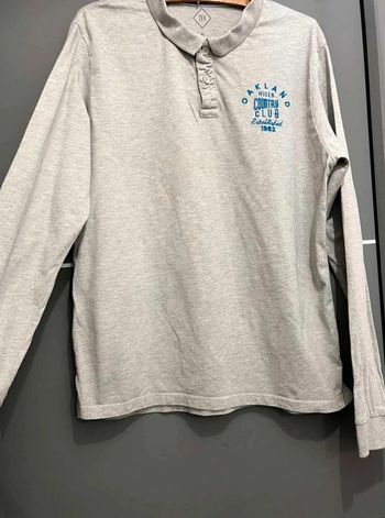 Polo manches longues homme XL gris