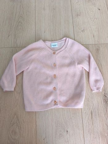 Gilet fille rose avec boutons pailletés Tape à l'Oeil - Taille 80cm