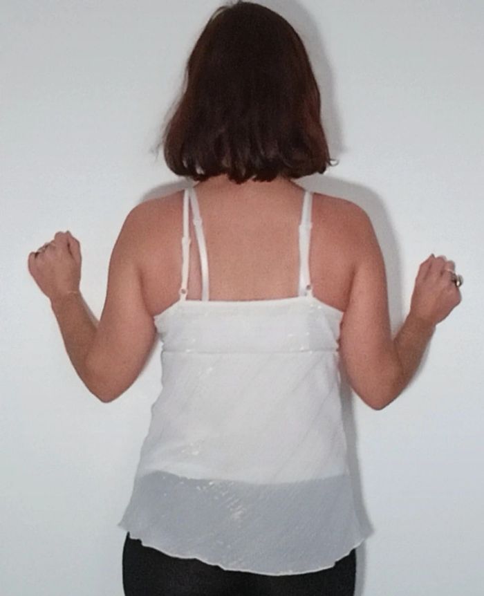 Top blanc décolleté pailleté 42 - photo numéro 5