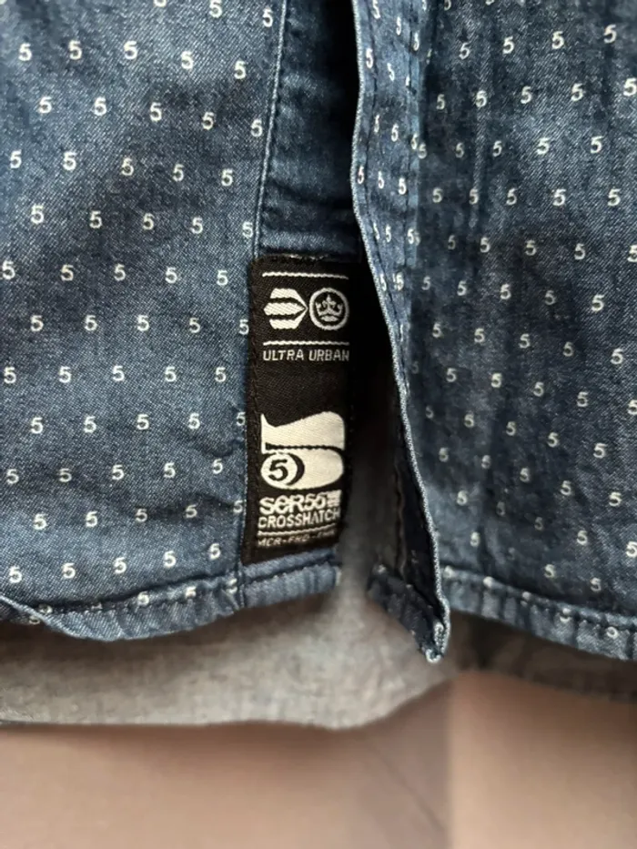 Chemise manche longue CrossHatch Ser55, chemise en jean, chemise homme jeans - photo numéro 3