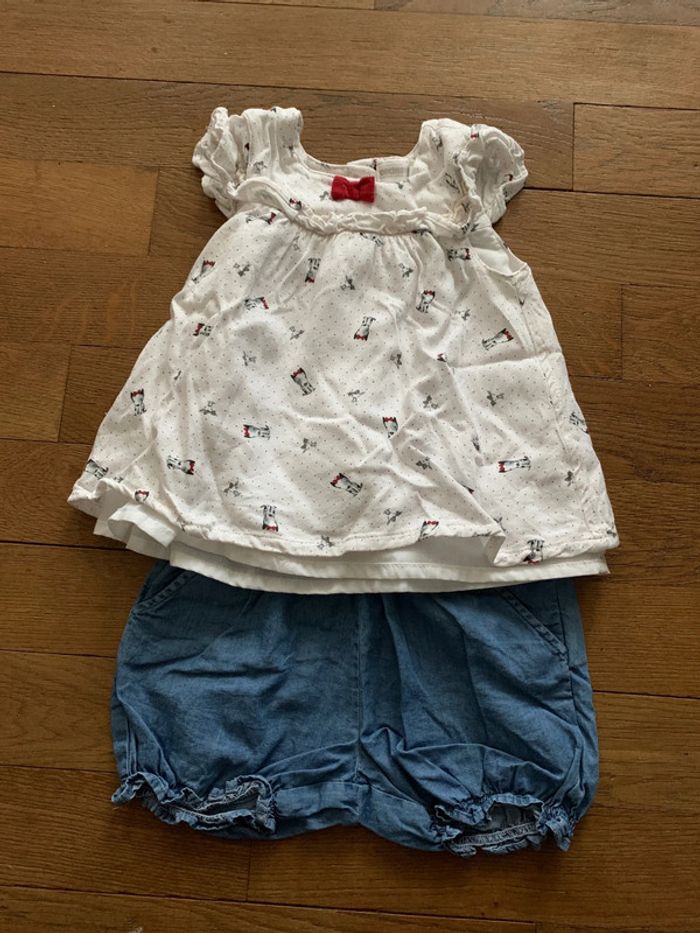 Ensemble tee shirt et short 18 mois