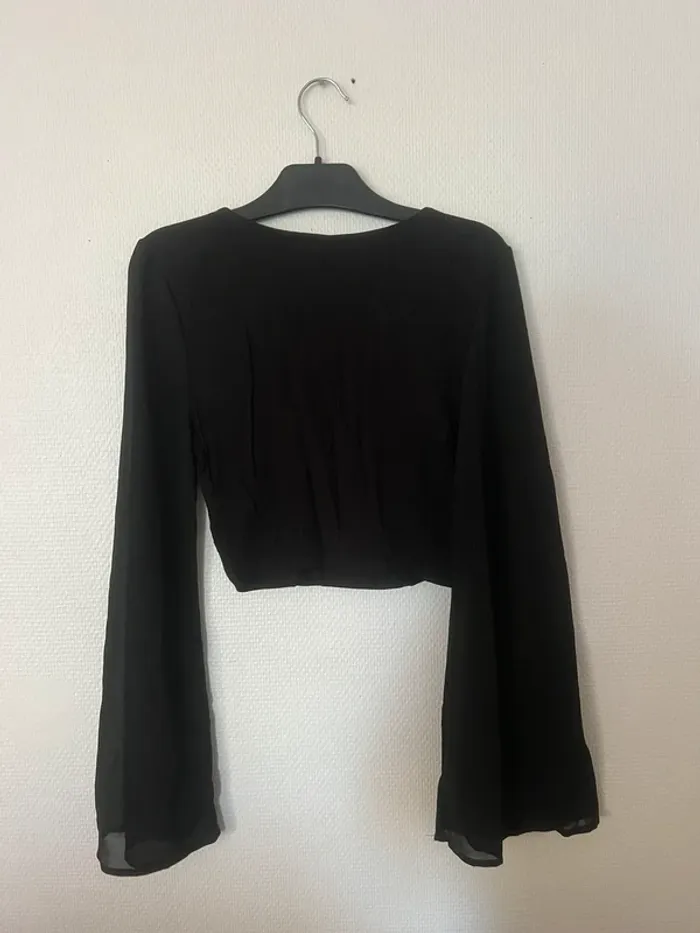 Blouse noire manches transparentes - photo numéro 5