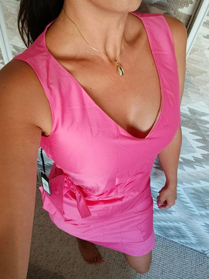Robe de cérémonie Caroll 40 rose fuchsia neuve mariage événement - photo numéro 2