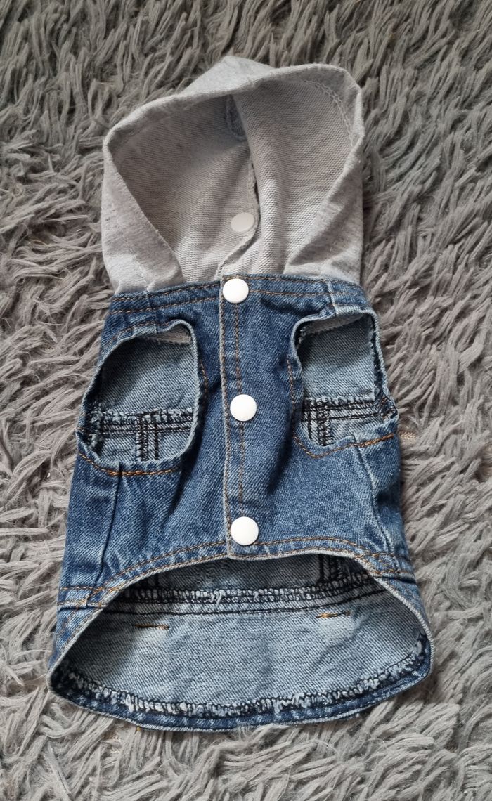 Veste en jean à capuche taille XS chien ou chat - photo numéro 3