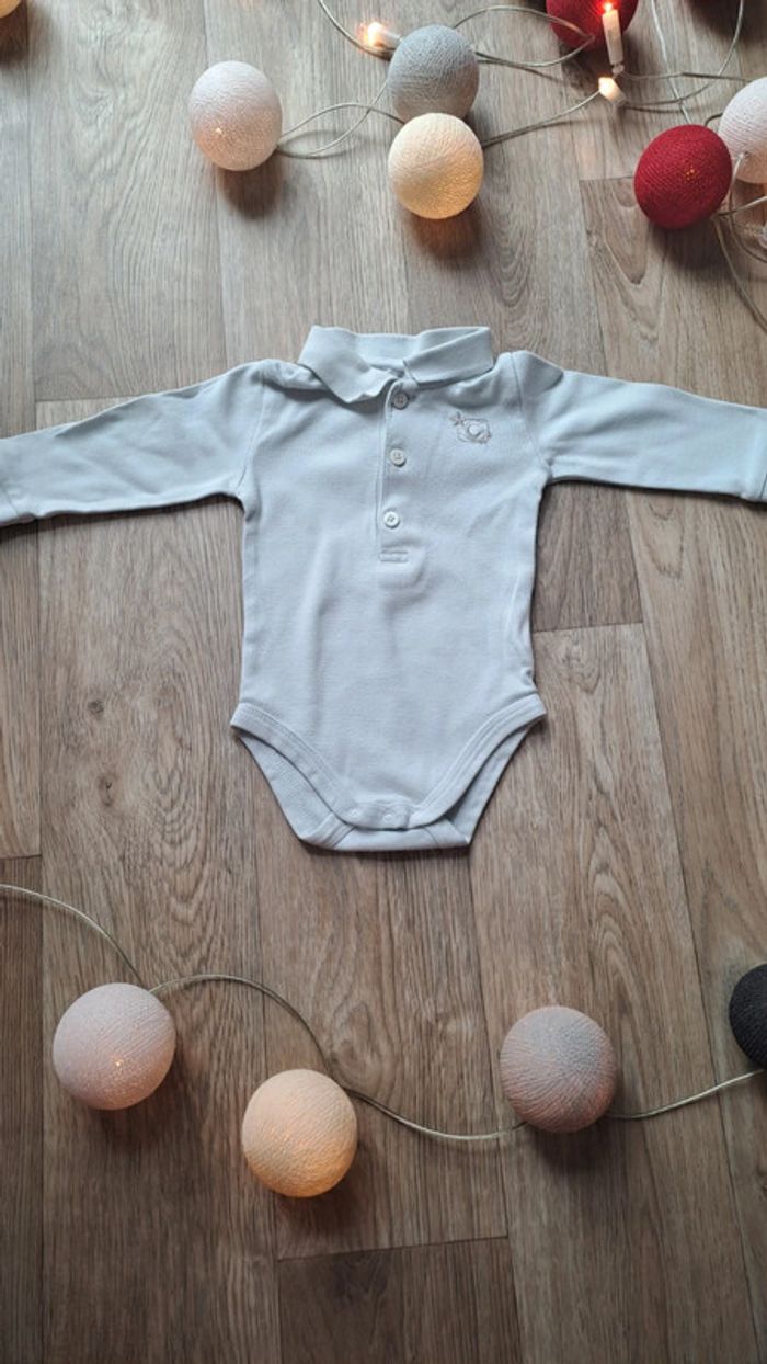 Lot de 2 bodies manches longues Cyrillus taille 3 mois garçon - photo numéro 2